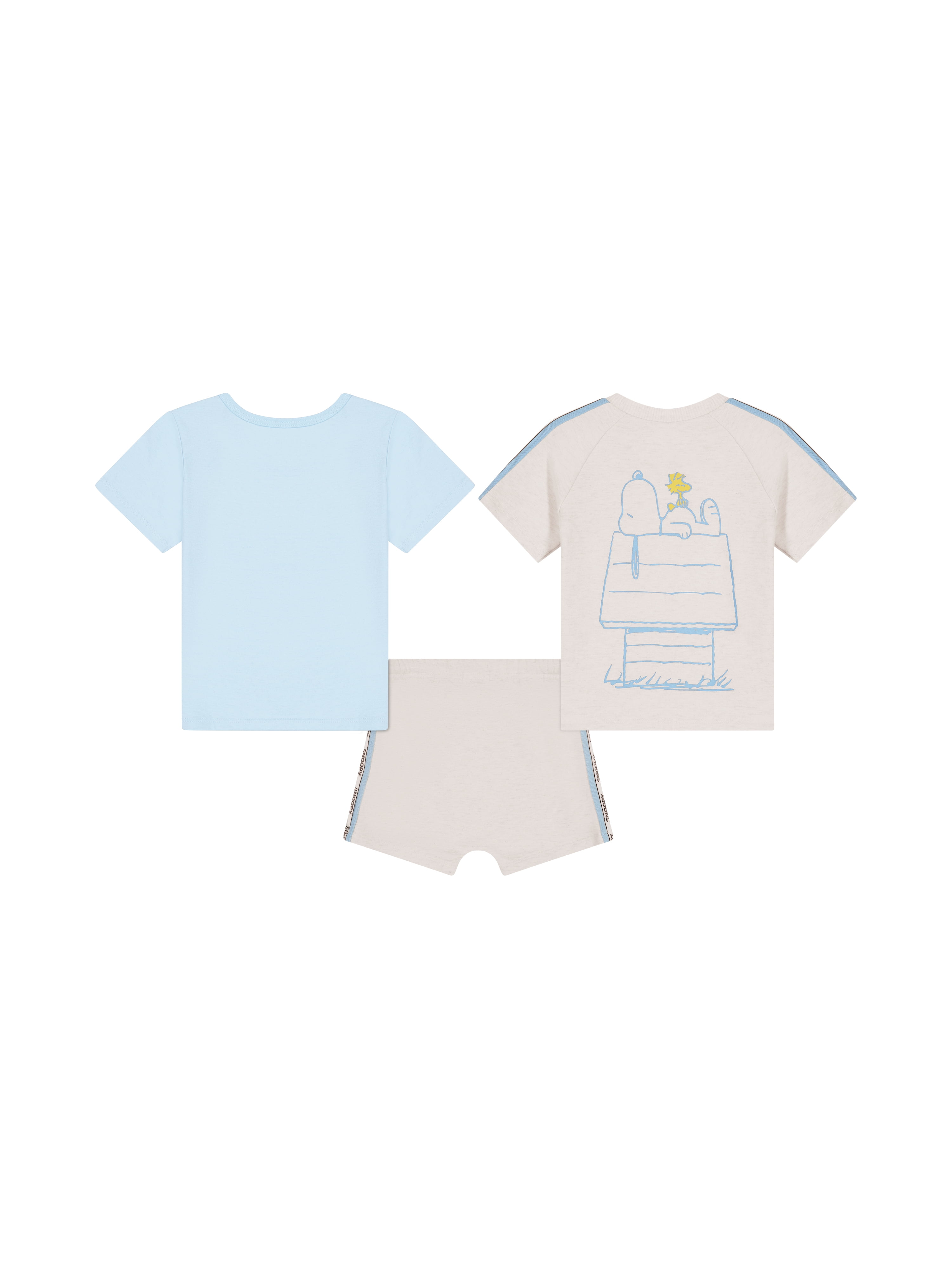 Snoopy Baby Boy 3 Piece Short Set, Sizes 0/3 Months-24 Months