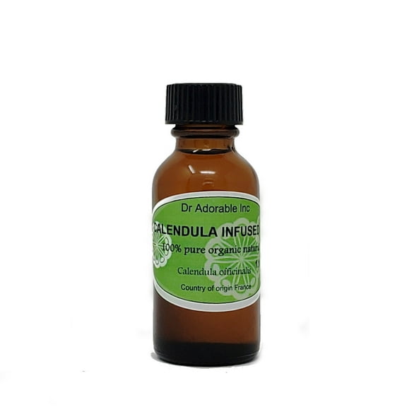 Dr Adorable - 1 oz with dropper - Calendula Infused Oil - 100% Pure Organic Cold Pressed Natural
