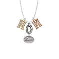 thumbnail image 2 of Delight Jewelry Silvertone Dance - Oval Seal Multi-Colored Crystal Mom Charm Necklace, 2 of 5