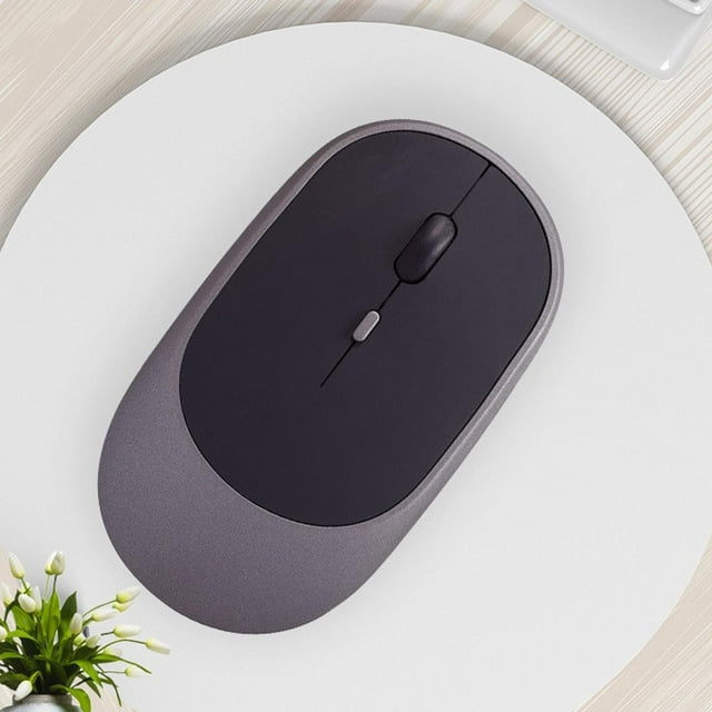 Mouse Inalámbrico, 2.4G Y Dual Modo Ratón De Computadora Tranquilo Recargable Con Receptor, 800-1600 DPI Ajustable