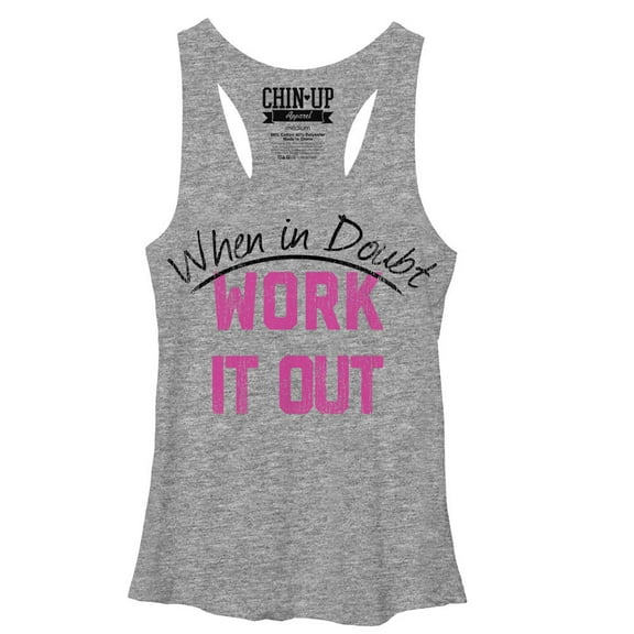 Women's CHIN UP Work it Out Racerback Tank Top Gray Heather Large