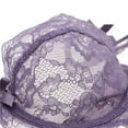 thumbnail image 4 of Ultra-thin underwear for women without sponge, sexy lace big breasts, underwire push-up bra for girls - purple - 80D, 4 of 7