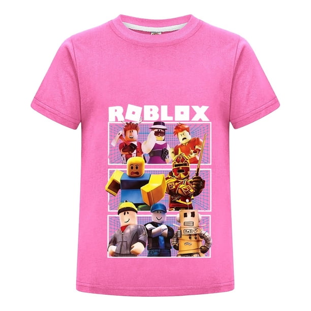 Camiseta Roblox Estilo Gamer para Niño, Playera Infantil con Personajes, Ropa Cómoda de Algodón, Ideal para Verano