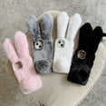 thumbnail image 4 of MasteelfCA Plush Bunny Ear Phone Case Cartoon Furry Phone Cover Compatible for iPhone 13, 4 of 6