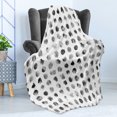 thumbnail image 4 of Black and Grey Soft Flannel Fleece Throw Blanket, Watercolor Circle Blobs or Splashes in a Repetitive Pattern, Cozy Plush for Indoor and Outdoor Use, 50" x 70", Dark Grey and Pale Taupe, by Ambesonne, 4 of 5