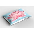 thumbnail image 2 of Ambesonne Nature Pillow Sham 2 Pack, Gardening Lotus Flower, 30"x20", Pink Pale Blue, 2 of 3