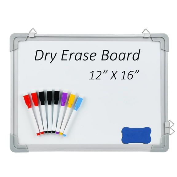 Hiziwimi Creative Magnetic Whiteboard (Dry Erase Board) 12x16 inches, Hangable, Includes 5 Color Markers for Writing and Drawing