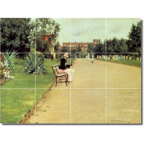 Ceramic Tile Mural-William Chase Country Painting 405. 17" w x 12.75" h using (12) 4.25 x 4.25 ceramic tiles