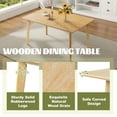 thumbnail image 4 of Retro Dining Table, Kitchen Room Table for 6, Minimalist Rectangular Dinette Table for Dining Room and Kitchen, Rubberwood Legs, 4 of 7