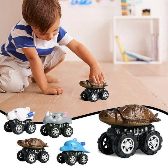 ZToonmas Pull Back Toy Cars Four-Wheel-Drive Inertial Sport Utility Vehicle Children's Toy Car Tortoise 1PC