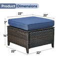 thumbnail image 7 of Unnifurnzi Outdoor Ottoman Set of 2-All Weather Wicker Outdoor Footstool with Removable Cushions Outdoor Olefin Fabric Patio Ottoman for Deck Porch Balcony Garden-Brown/Blue, 7 of 7