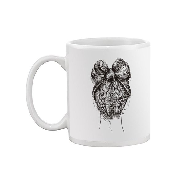 Cute Hair With Braids And Bow Mug - Image by Shutterstock