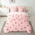 thumbnail image 3 of Homewish Kawaii Sweet Strawberry 7-Piece Twin Bedding Sets,Cute Daisy Flower Bedding Comforter Set,Pink Red Sheet Sets For Girl Teens,Super Cozy Room Decor Reversible, 3 of 9