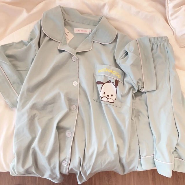 Conjunto de pijama de Hello Kitty Sanrio para niña, ropa de casa de dibujos animados Kawaii, pantalones cortos de manga corta, sección delgada de verano