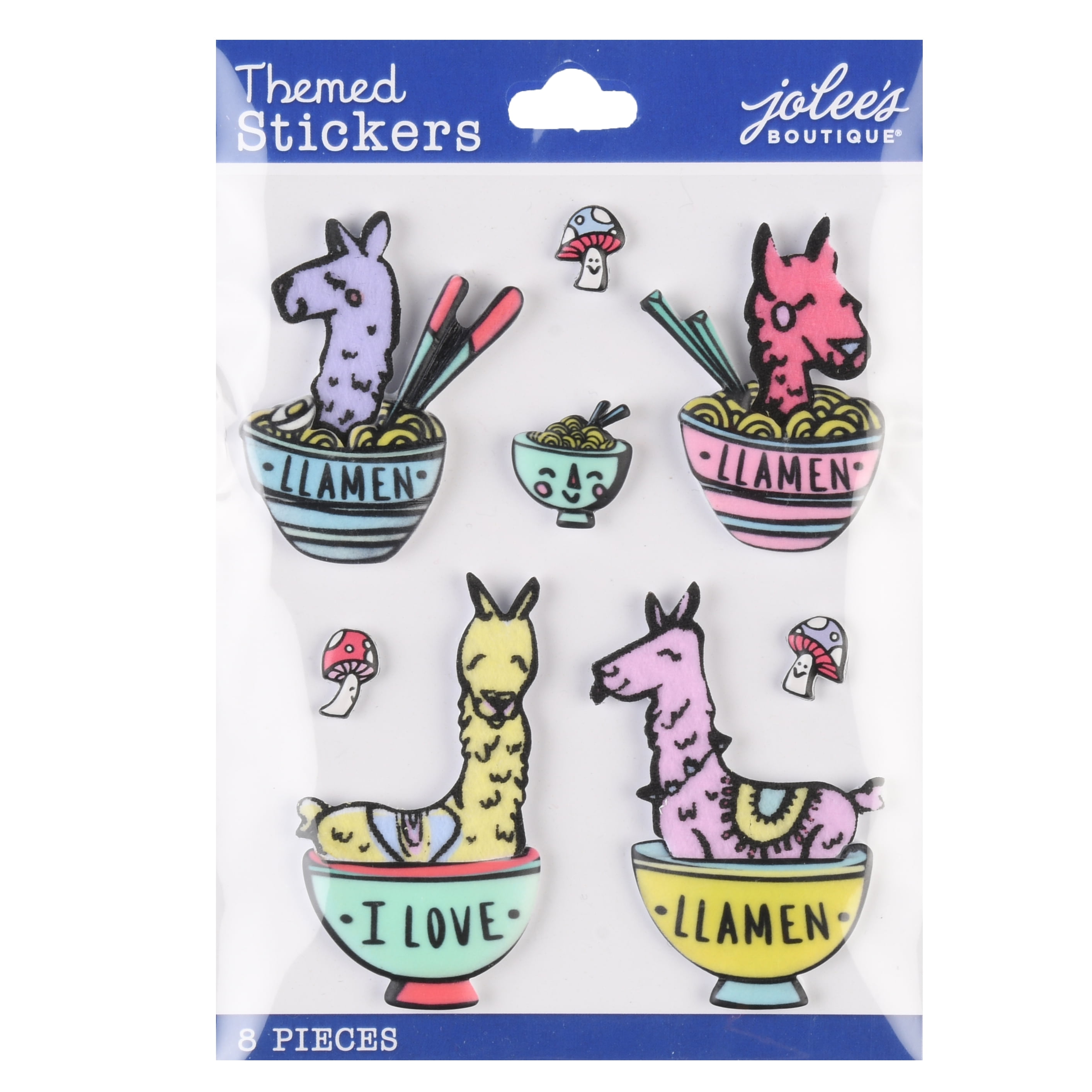 Jolee's Boutique Multicolor Themed Stickers Llamen Paper Solid Stickers, 8 Piece