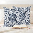 thumbnail image 3 of Outdoor Pillow Covers Datura Flowers Seamless Ethnic Retro Floral Waterproof Pillow Cases 24x24 Set of 2, Blue White Throw Pillow Cover Pillowcase for Patio Balcony Couch Garden, 3 of 8