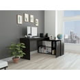 thumbnail image 2 of HQZX Modern L-Shaped Computer Desk, Adult Lap Desks, Particle Board, 45.9 x 59.6 , Black, 2 of 8