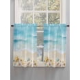thumbnail image 5 of Blue Waves Bathroom Window Curtain, Summer Beach Starfish Coastal Nautical Ocean Light Filtering Coffee Kitchen Curtains, Bedroom Living Room Curtains 2 Panel 84"x54", 5 of 6