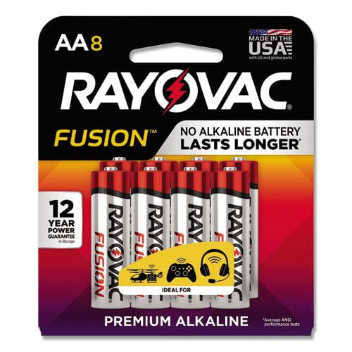 Rayovac Fusion Advanced Alkaline AA Batteries For Digital Camera, Toy - AA - Alkaline - 8 / Pack