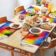 thumbnail image 2 of Colorful Rainbow Checkered Pattern Summer Placemats Table Placemats Set Of 4-Linen Kitchen Washable Placemats Table Mats 11.8"x17.7" Non-Slip Heat Resistant, 2 of 6