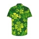 thumbnail image 4 of Blusa y camisa de manga corta con cuello vuelto para hombre Camisa de manga corta estampada para el Día de San Patricio Tops casuales con cuello vuelto Camisa Blusa Tops para hombre, 4 of 5