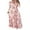 Pink, variant on AOOCHASLIY Summer Womens Dresses Women's Long Sleeve Bandage Print O-Neck Button Down Casual Long Dress