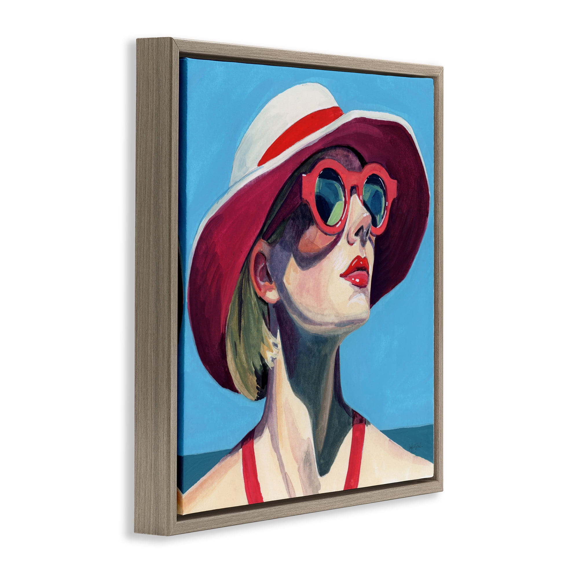 Stupell Industries Vacation In Style Brown Framed Floater Canvas Wall Art, design by Kate Jarvik Birch