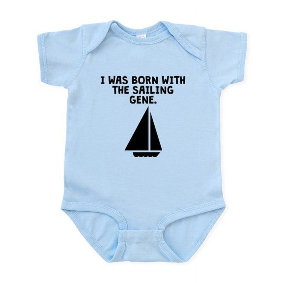 CafePress - Born With The Sailing Gene Body Suit - Baby Light Bodysuit, Size Newborn - 24 Months