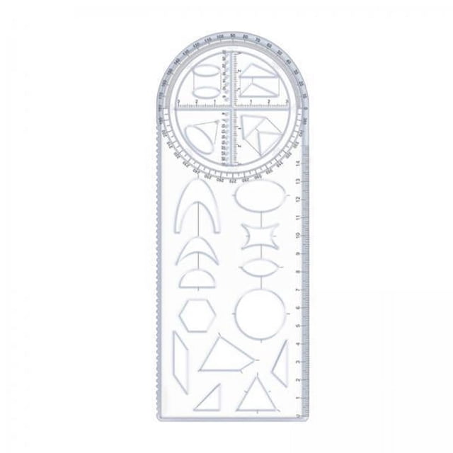 koolsoo 2xMultifunctional Geometric Ruler Mathematics Drawing Template for Woodworking B 2 Pcs