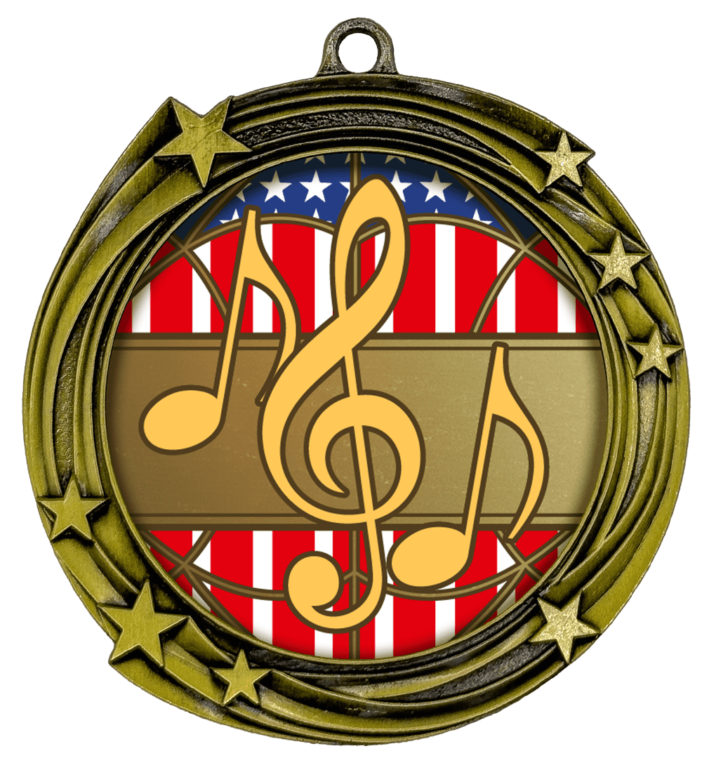 All Quality Music Swirling Stars Design Medals - 1st, 2nd, 3rd Place - 30 Piece Set (10 Pack)