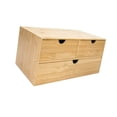 thumbnail image 4 of Organizador de artículos diversos,Organizadores de escritorio de madera Caja de almacenamiento de escritorio de 3 cajones,Organizador de escritorio de madera para almacenamiento de mesa en, 4 of 8
