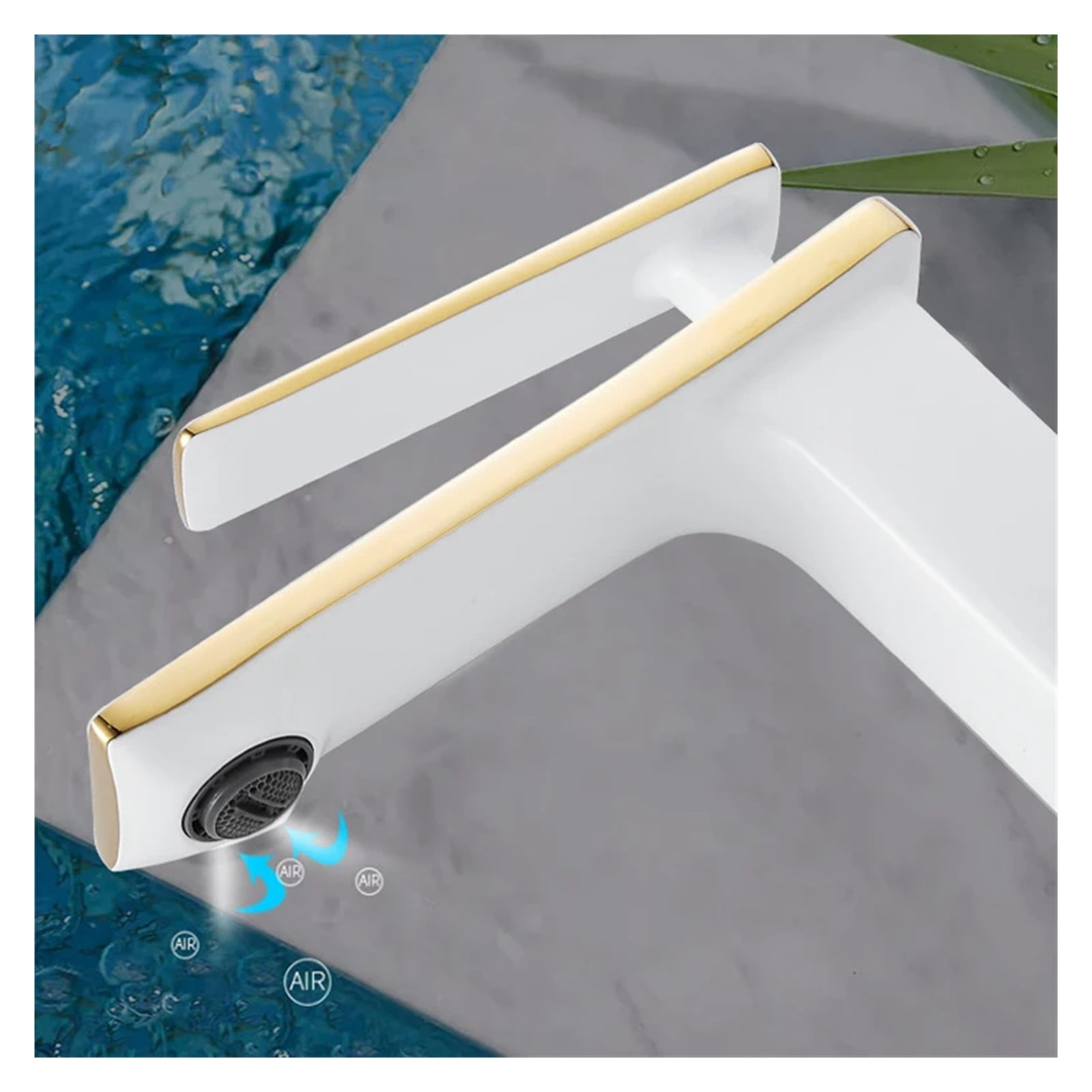Black Golden Bathroom Brass Basin Faucet, Hot Cold Water Sink Mixer Tap, Deck Mounted Basin Faucets Single Hole Kitchen Tapware ,Leakproof Design