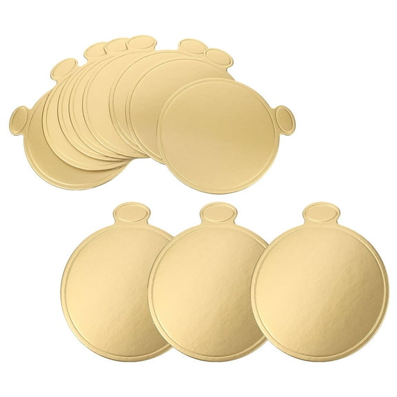 Toyandona 50Pcs Golden Cake Cardboard Display Bases with Extended Edge for Baking and Serving