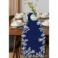 thumbnail image 4 of Table Runner Dresser Scarves 72 Inch Long, Seamless Ocean Sea Coral Texture Linen Dining Table Runners White Marine Life on Blue Tabletop Scarf for Wedding Holiday Party Kitchen, 4 of 7