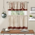 thumbnail image 2 of Serenity Home Geometric Window Curtain Tier Pair and Valance Set - 58x24 - Spice/Tan, 2 of 4