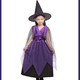 thumbnail image 2 of Disfraz de bruja morada para Halloween, disfraz de niña para fiesta de carnaval, disfraz de Purim para niña, con sombrero y escoba, 2 of 5