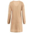 thumbnail image 6 of Seyurigaoka Women Juniors Solid Color Mini Dress, Long Sleeve V-neck Leisure Dress, 6 of 9