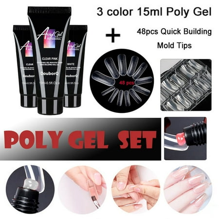 Poly Gel Lasting Finger Nail Crystal Jelly Camouflage UV Lamp Extension