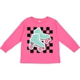 thumbnail image 3 of Inktastic Retro Skating Roller Skates Checkered Girls Long Sleeve Toddler T-Shirt, 3 of 5
