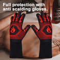 thumbnail image 4 of Guantes para horno resistentes al calor de 932 °F, guantes para parrilla resistentes a cortes, guantes de silicona antideslizantes para barbacoa, guantes de cocina seguros para la cocina, 4 of 5