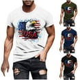 thumbnail image 5 of Chiccall Mens 4th of July Crew Neck Patriotic T-Shirts Independence Day American Flag Print Casual Short Sleeve Tee Tops, 5 of 5
