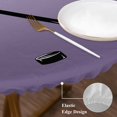 thumbnail image 3 of Purple Ombre Round Tablecloth, Fitted Table Cover with Elastic for 45"-54" Round Tables, Black Hockey Sticks Minimalist Style Table Cloth Outdoor Indoor Dinning Party Waterproof Tablecloths, 3 of 7