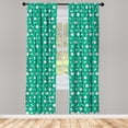 thumbnail image 2 of Ambesonne Floral Curtains, Bindweeds Leaves Stripes Art, Pair of 28"x63", Shamrock Green White, 2 of 4