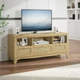 thumbnail image 5 of FESTIVO 55-inch Rustic Wood TV Stand with Wicker Door Design for TVs up to 65" White Casual, Novelty Storage, Media Cabinets, 5 of 5