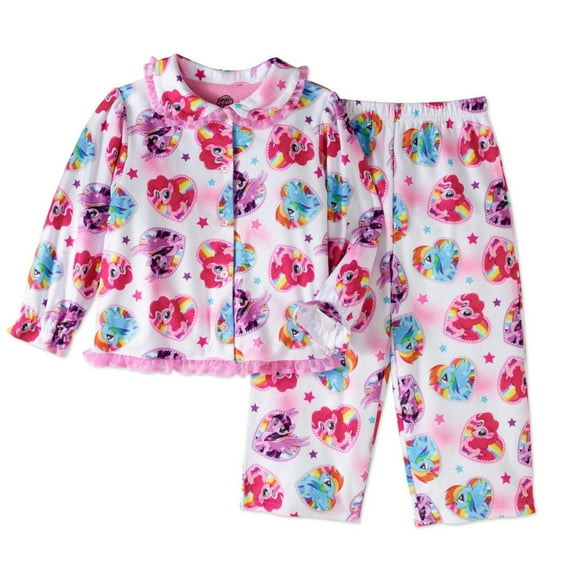 My Little Pony 2 PC Long Sleeve Coat Pajama Set Girl Size 5T