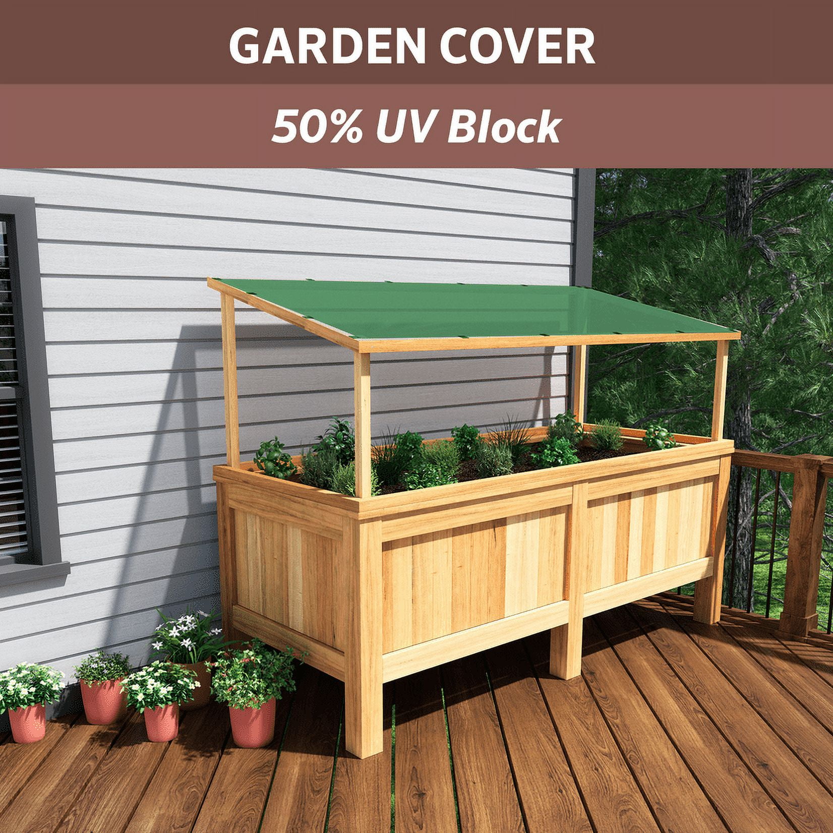 Coolaroo 50% UV Sun Block Shade Fabric Roll for Gardening, 12' x 50', Forest Green