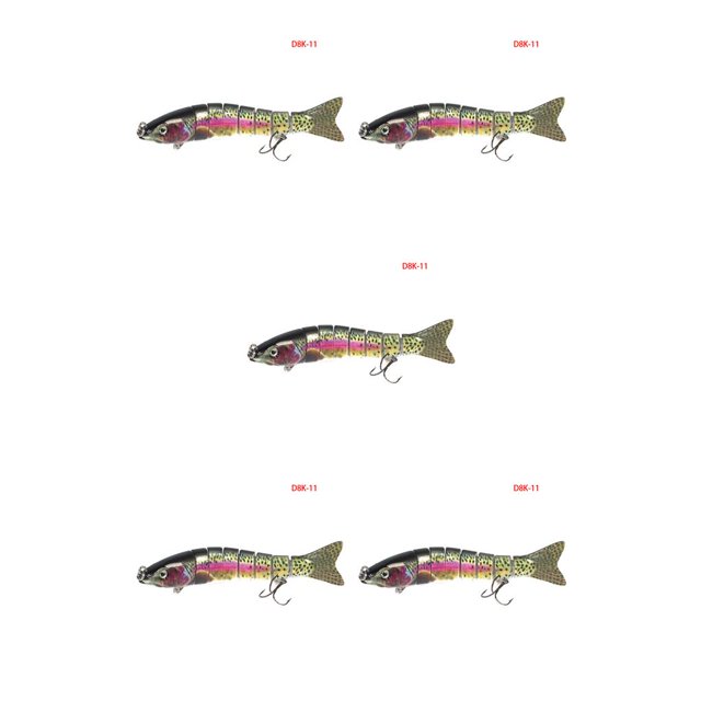 Eigraketly Bait Lure Crankbait Pesca Multi-seccional Hundimiento Swimbait con Garra Barb Hook, D8K-11 Type2 NO2 Eigraketly CBP141566