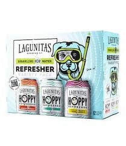 Lagunitas Hop Refresher Variety (Pack of 12) 12oz Cans Sparkling Hop Water Zero Alcohol Gluten Free Zero Cals & Carbs (Includes 4 of Each Flavor:  Blood Orange, Hop Water, & Berry Lemon)