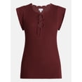 thumbnail image 6 of Scenario Women's Tank Sweater with Short Flutter Sleeves, Lightweight, Sizes XS-XXXL, 6 of 6