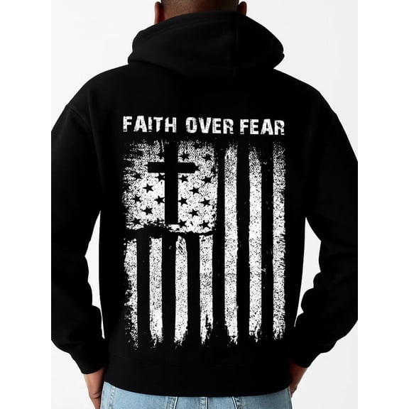Faith Over Fear hoodies & sweatshirt Christianity mens machine washable black sutumn clothes hoodies christian christianity pamuk Original Unisex Shirt Cotton tshirts